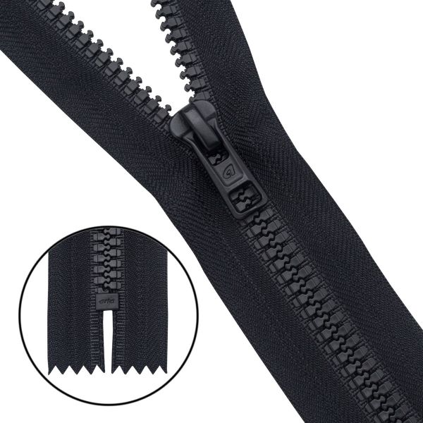 Молния трактор Arta Т6 (6 мм) 1 зам., н/раз., 18 см, (2075), A580 черный, НОВЫЙ МАТОВЫЙ ЗАМОК, уп.50 штук