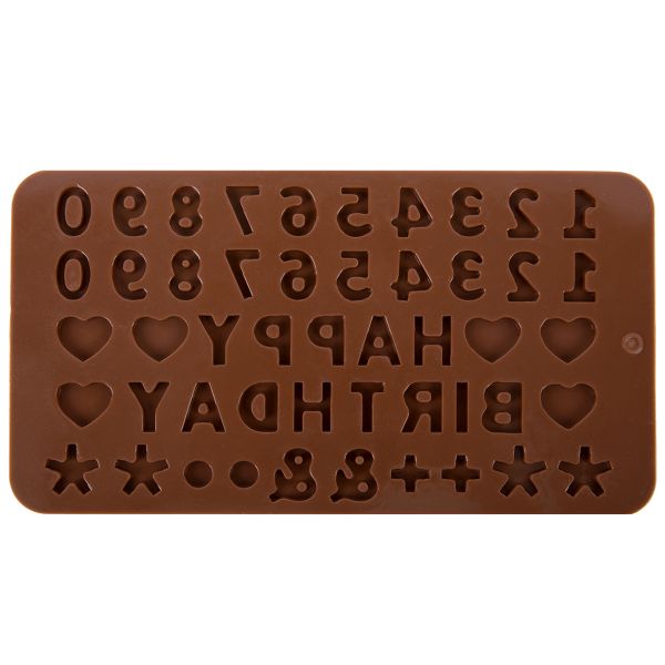 Форма силиконовая для конфет 20.5х11.2х0.8 см, цифры + буквы, S-Chief SPC-0141