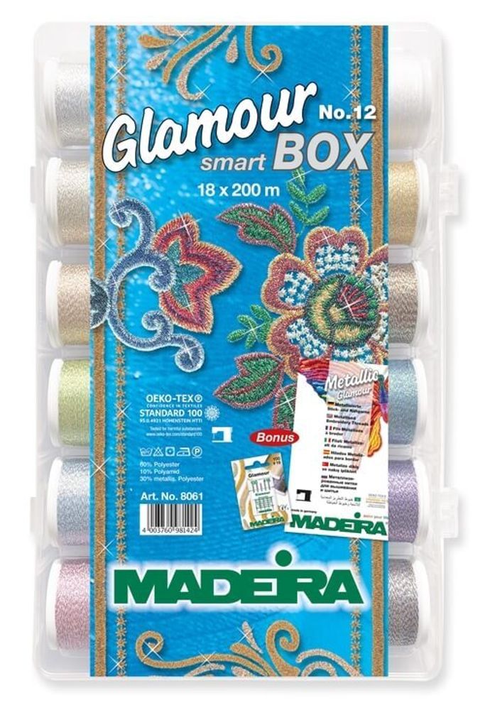 Швейные нитки (набор) Madeira Glamour №12 Smart box 18х200м, 8061