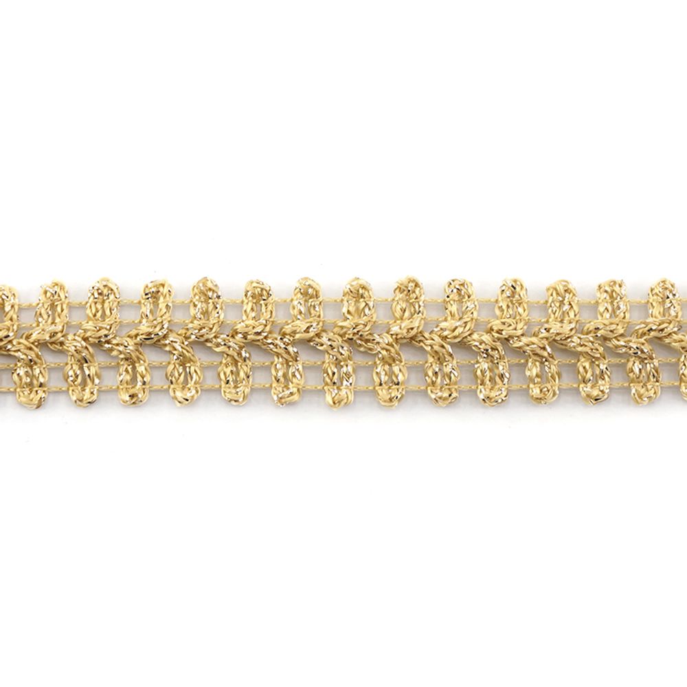 Тесьма отделочная 14 мм, 15 м, 101 золотой, Safisa (Spiral)