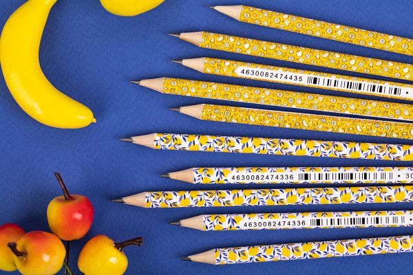 Карандаш чернографитный круглый заточенный ТМ (HB) 12 шт, 3052 Тропический фрукт, ВКФ PR-12Д