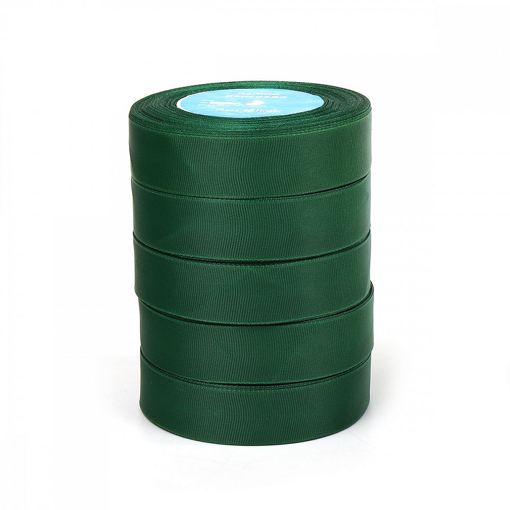 Лента репсовая (в рубчик) 20.0 мм, цв. 587 т.зеленый For Hobby 5 шт по 22.86м (±1м)