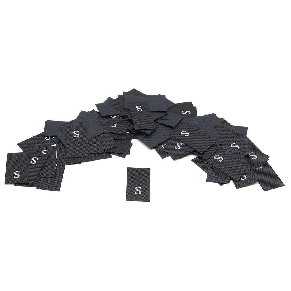 Этикетка-размерник 10х20мм, 100 шт/упак, черный фон/белый шрифт (MN) (S)