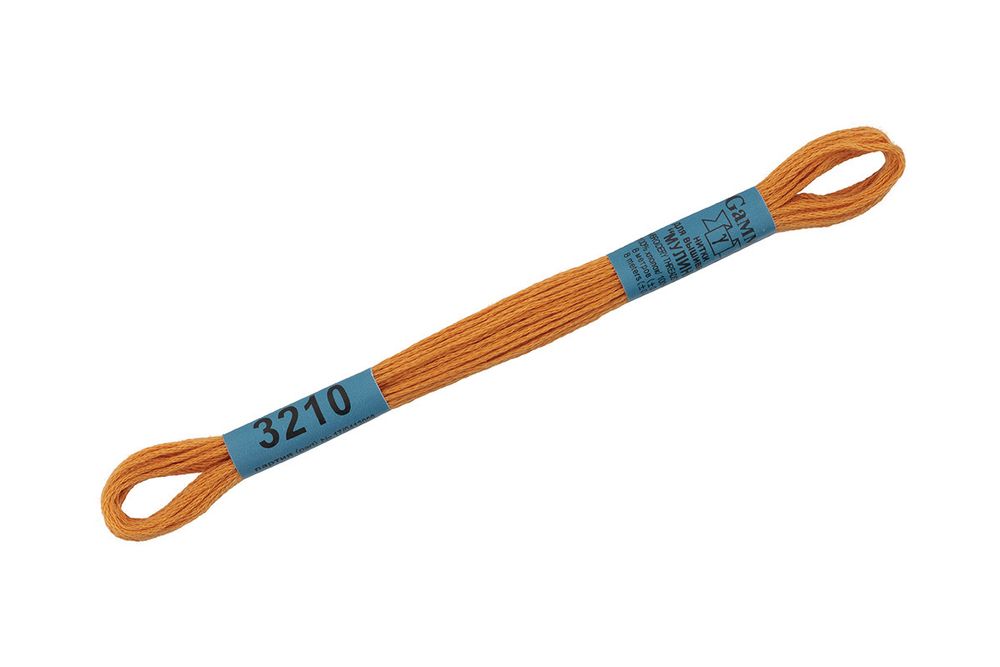 Мулине Gamma 100% хлопок, цв.3210 т.бежевый, 24 мотка по 8 метров