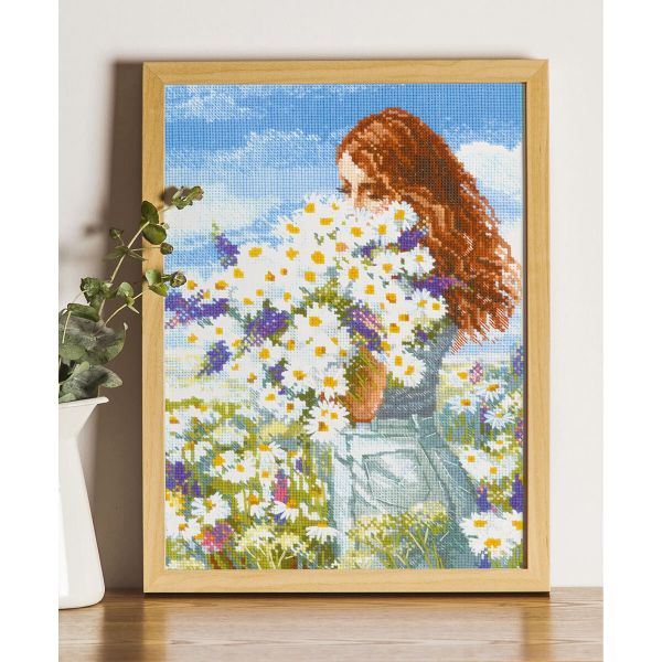 Набор для вышивания нитками Риолис 2253, Ромашковое счастье 24х30 см
