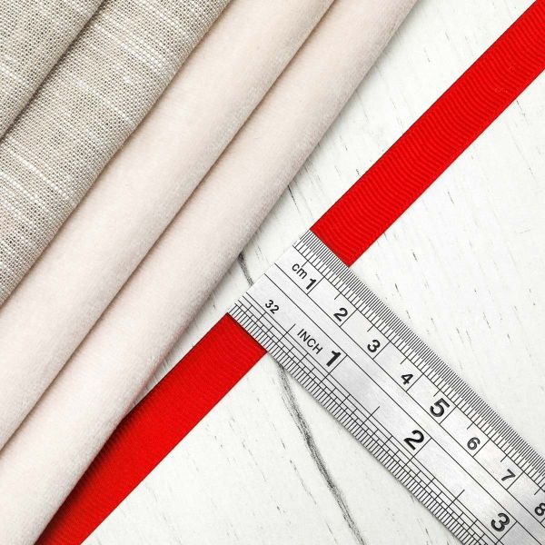 Лента репсовая (в рубчик) 12.0 мм, 026 красный, уп.18,28 м