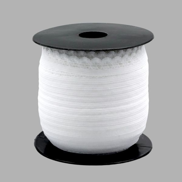 Резинка бельевая (ажурная) 13.5 мм / 50 метров, белый
