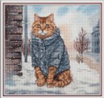 Набор для вышивания нитками Panna J-7500, Мартовский кот, 16х16 см