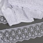 Кружево на сетке 60 мм, диз. 861, цв.01 белый, уп. 9 м, Kruzhevo