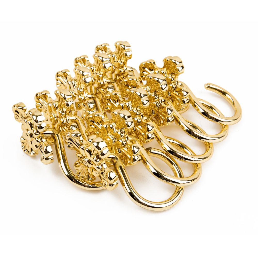 Крючки шторные для карниза навесные ⌀6 мм, 10 шт, 01 золото, Sofi H30