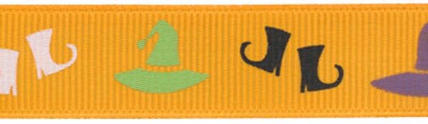 Лента атласная с рисунком 12.0 мм / 5 шт по 3 метра, W10/137 одежда/оранжевый, Gamma ALP-124