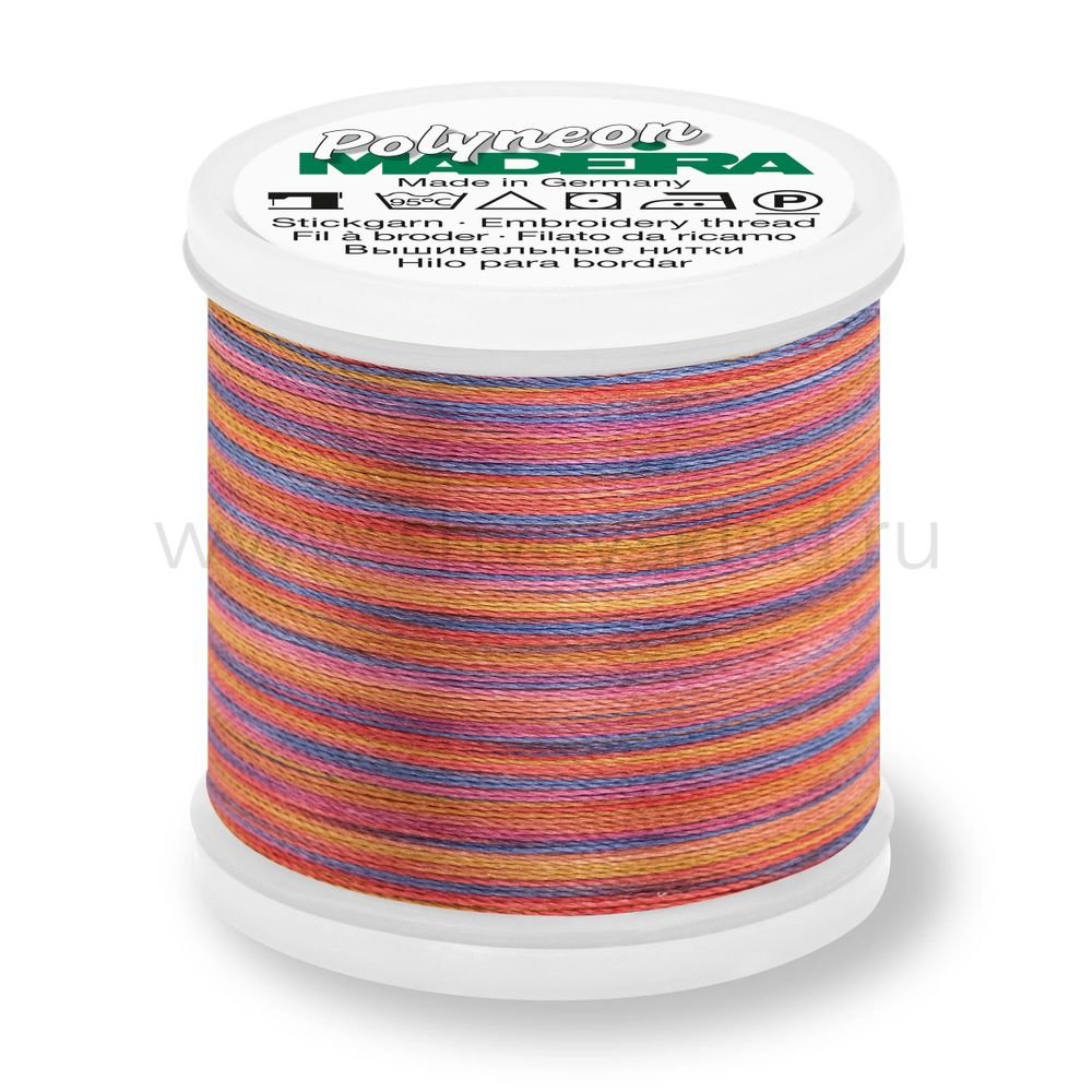 Нитки вышивальные флюоресцирующие Madeira Polyneon №40, 200 м, цв. 1609, 9845, 5 катушек