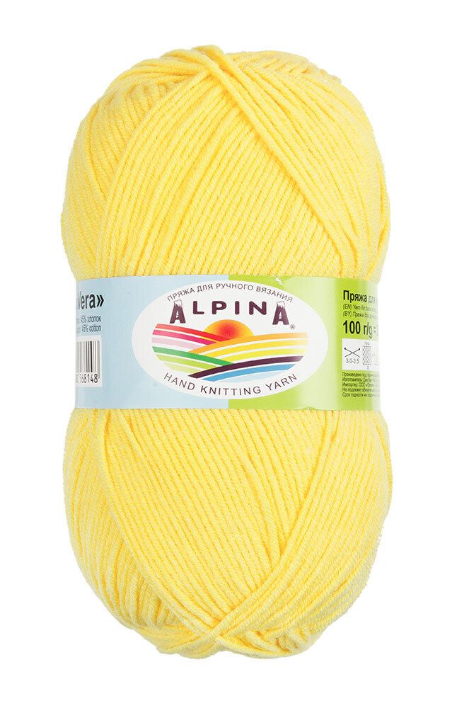Пряжа Alpina Vera / уп.5 мот. по 100г, 280м, 05 желтый