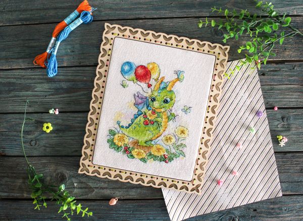Набор для вышивания нитками МП Студия (Жар-птица), На цветущем лугу, 18х15 см
