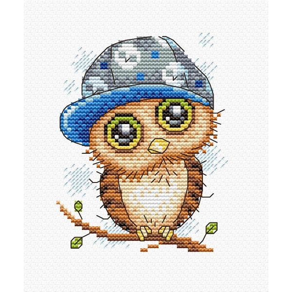 Набор для вышивания нитками МП Студия, Модный птенчик 11х9см