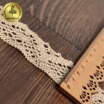 Кружево вязаное (тесьма) 30 мм / 10 метров, диз. 298, цв.35 кремовый, Kruzhevo