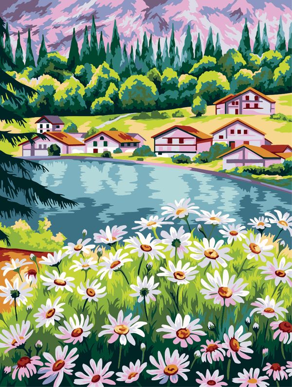 Картина по номерам Фрея PNB/PM-371, Альпийская деревушка, 40х30 см