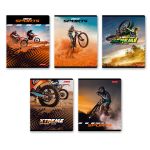 Тетрадь ученическая общая, A5+ 80 л. на скобе 65 г/м², белизна 100%, 5 шт, клетка в термоусадочной пленке, 000485 Мотофристайл, Светоч 80ТСК5_0_2_1