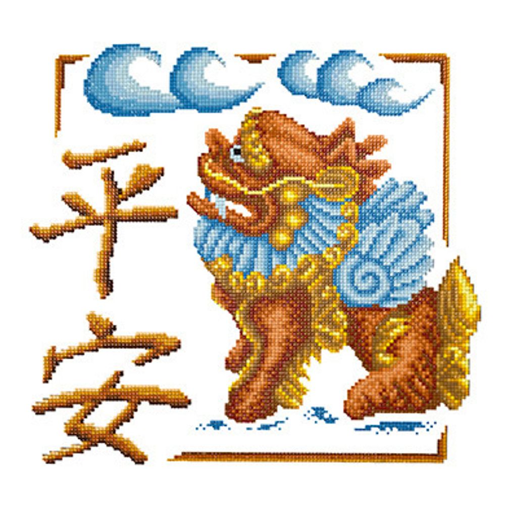 Алмазная (кристальная) мозаика Фрея, Иероглиф Защита дома, 34,5х33,1 см