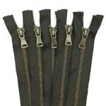 Молния металл Т5 (5 мм) 2 зам., разъем., 80 см, антик, 078 хаки, 5 шт, 15780-5