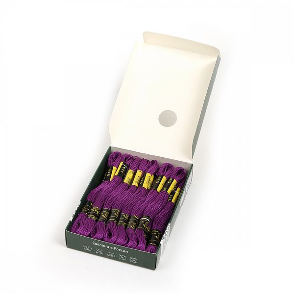 Мулине ПНК им.Кирова цв.2112 фиолетовый, 24 мотка по 8 метров