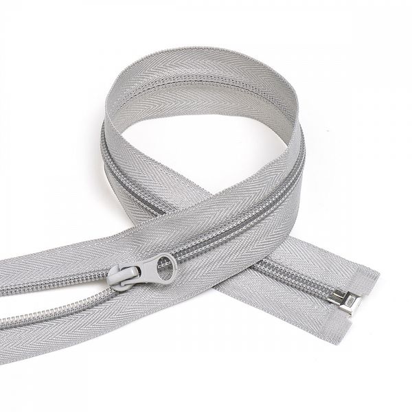 Молния спираль (витая) Т5 (5 мм) 1 зам., разъем., 40 см, цв.S204 серый уп.50 шт