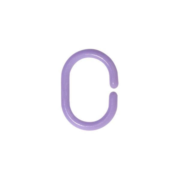 Кольца шторные овальные 46х30 мм пластик, 15 шт, сиреневый