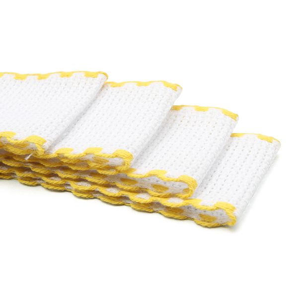 Канва лента 35 мм / 1.5 метра, 100% хлопок Bestex (белый/желтый)