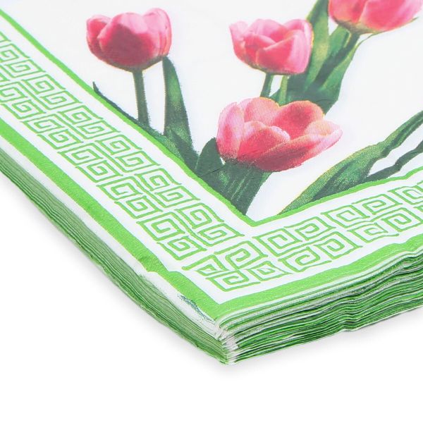 Салфетки 33х33см, 2-х слойные 20 шт/упак (тюльпаны), JLC-2PLY