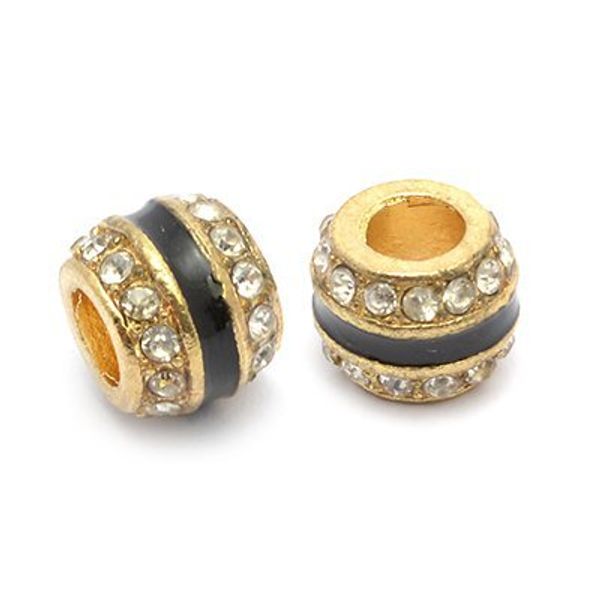 Бусины металл 8х10 мм, in ⌀5 мм, цв. 2 черный, 2 шт, Tesoro