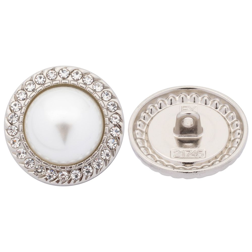 Пуговицы на ножке 36L=23 мм, металл, Silver (серебристый), 10 шт, MP15