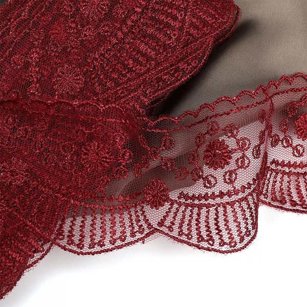 Кружево на сетке 55 мм / 13.71 метра (жесткая сетка), Exclusive TBY J2052W-2, цв.R4515 бордовый, Kruzhevo