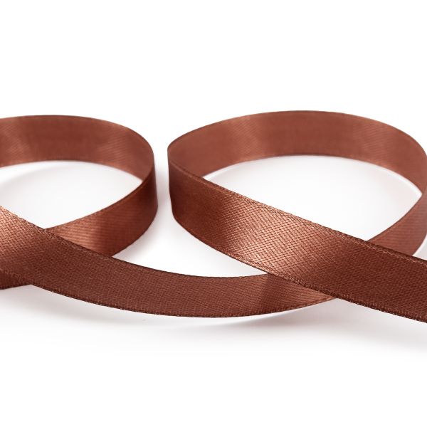 Лента атласная 1-сторонняя 12.0 мм / 33±2 метра, 100 т.коричневый, Blitz