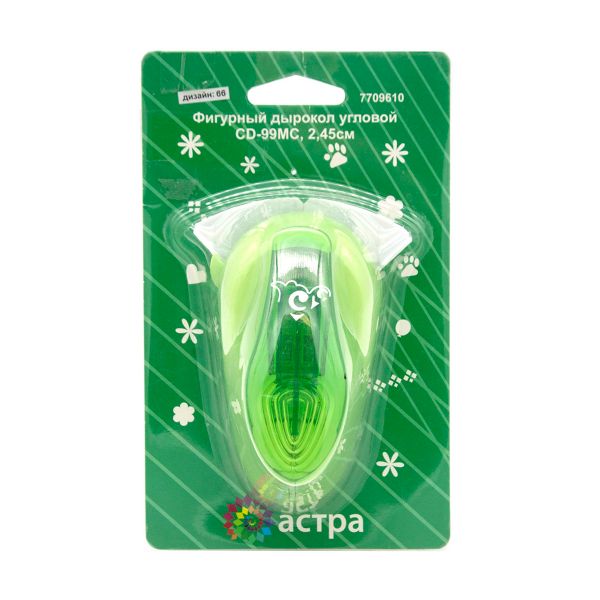 Фигурный дырокол угловой, 2,45 см, Astra&Craft (66 гребешки), CD-99MC