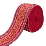 Лента для поясов 120 мм / 15 метров, рис 9857, красн/бел/зел/син/желт, С3882Г17