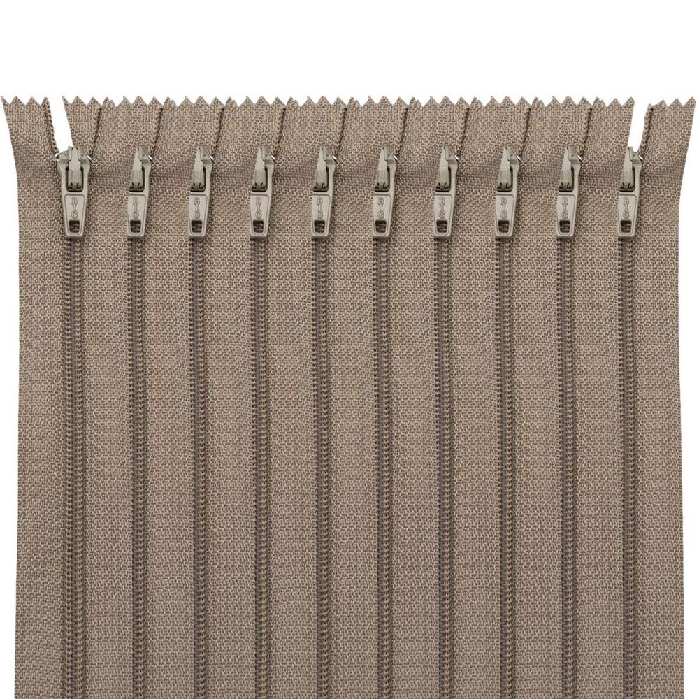 Молния спираль (витая) Т3 (3 мм) 1 зам., н/раз., 20 см, автомат, т.беж, 30097, 10 шт