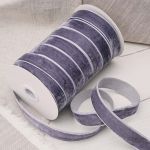 Лента бархатная (тесьма) 20.0 мм / 32.9±2 метров, 0081-1901, 189 серо-голубой