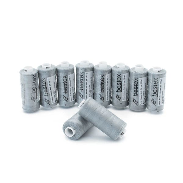 Нитки швейные бытовые Bestex 40/2, 365 м (400 ярд) / 10 кат., 197 серо-стальной