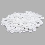 Пуговица 18L (11мм) 4 прокола, пластик (белый), БС1743, 12 шт