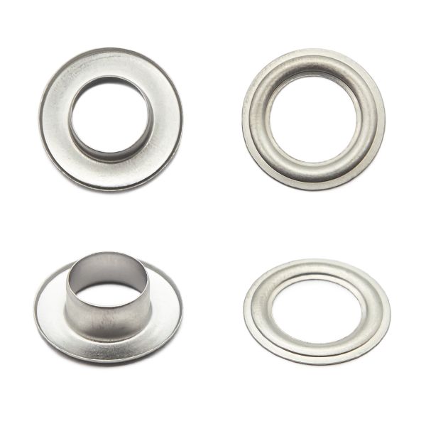 Люверс плоский ⌀9.5 мм, 50 шт, металл, серебро, 64721, BIG