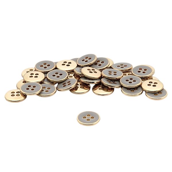 Пуговицы 4 прокола 18L (11мм), пластик (Beige/G бежевый с золотом), RBz-93, 36 шт