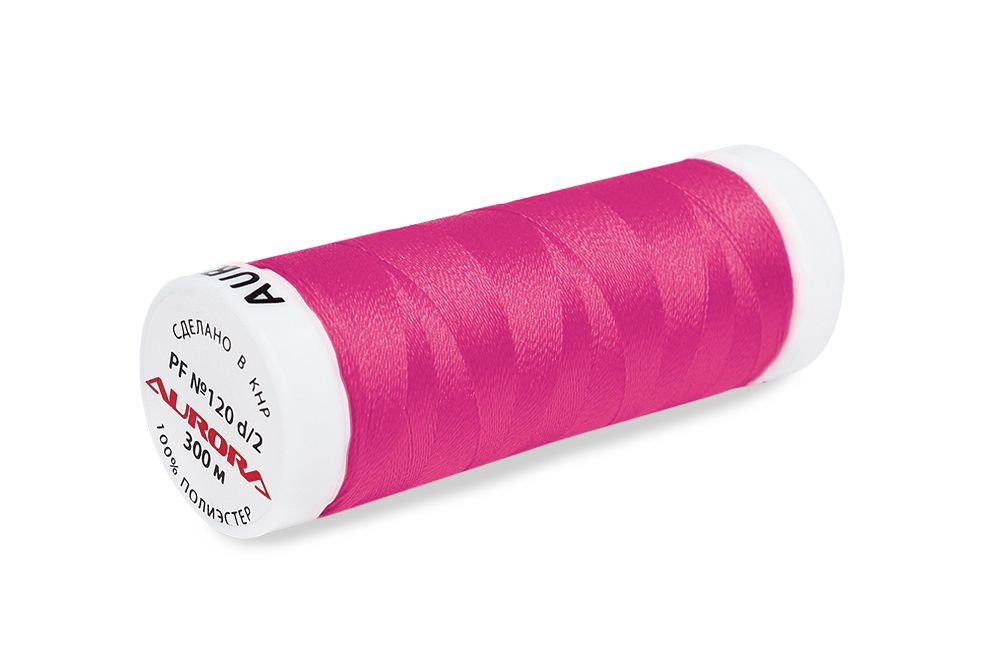 Нитки для креативных работ Aurora №120, 300 м, цв. PFY40, 5 катушек
