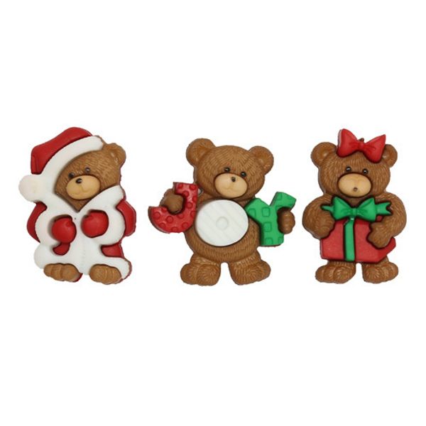 Украшения декоративные пуговицы Фигурки Рождественские мишки Dress It 7497