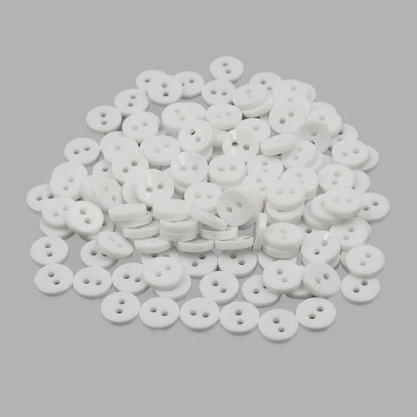 Пуговицы 2 прокола 14L, 9 мм, (White (белый)), NE74, 144 шт