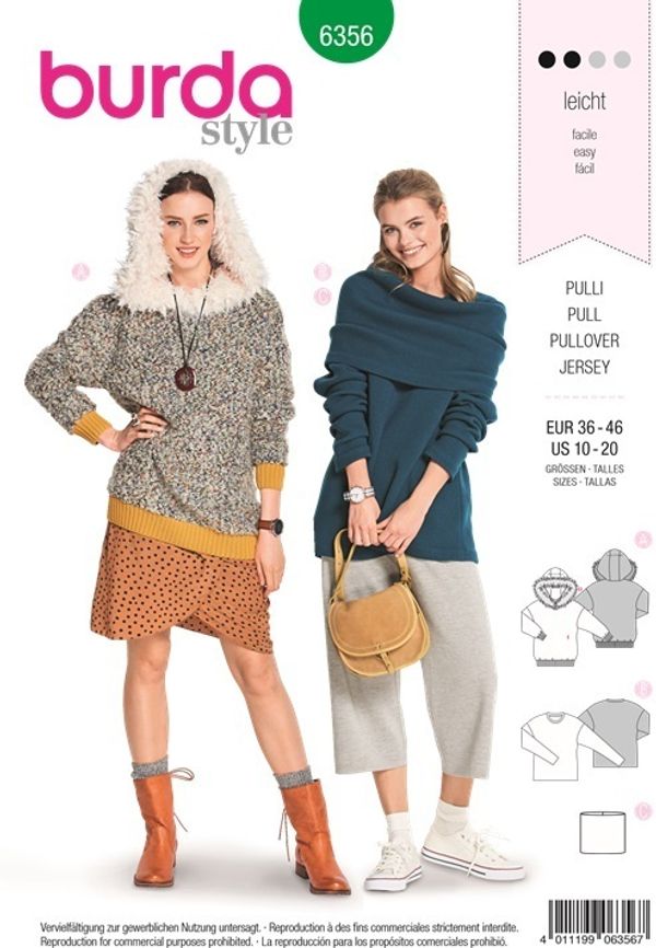 Выкройка Женская (жилеты-жакеты-пальто) Burda (Бурда) 6356, 1 шт, 6356