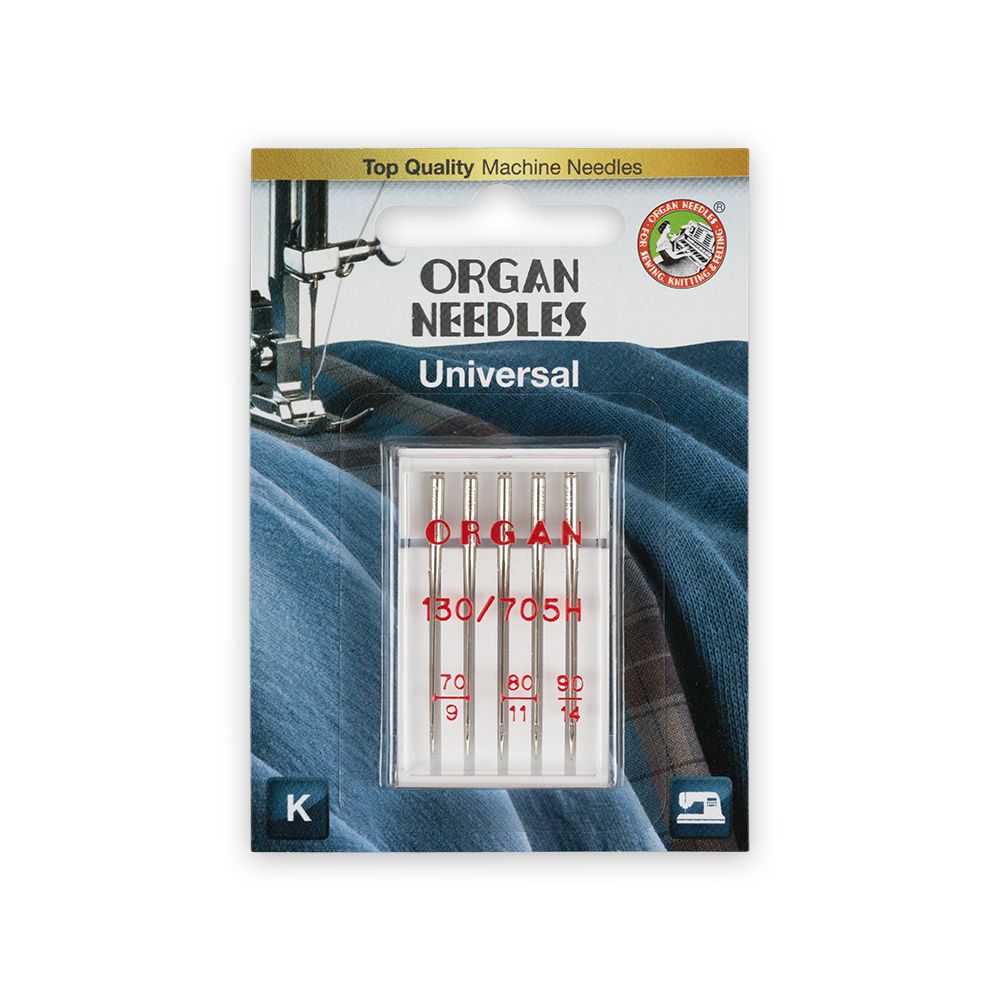 Иглы для бытовых швейных машин Organ универсальные 70-90, 5 шт, 5120000BL ассорти
