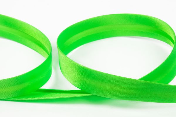 Косая бейка атласная 15 мм / 5 шт по 5.4 метра, №058 яр.салатовый, Gamma GK-15P