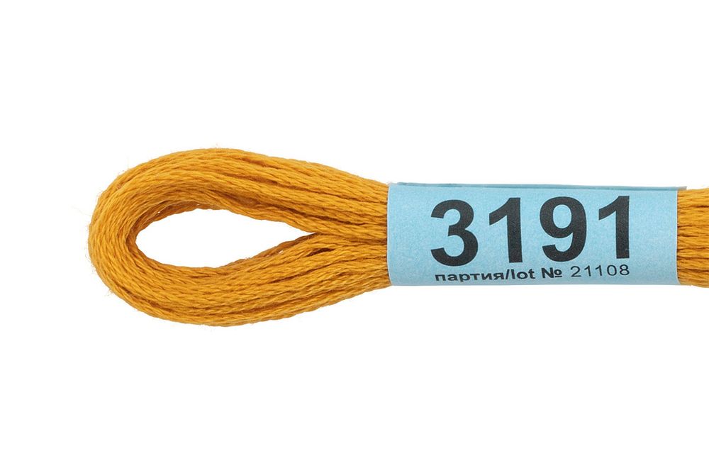 Мулине Gamma 100% хлопок, цв.3191 охра, 24 мотка по 8 метров
