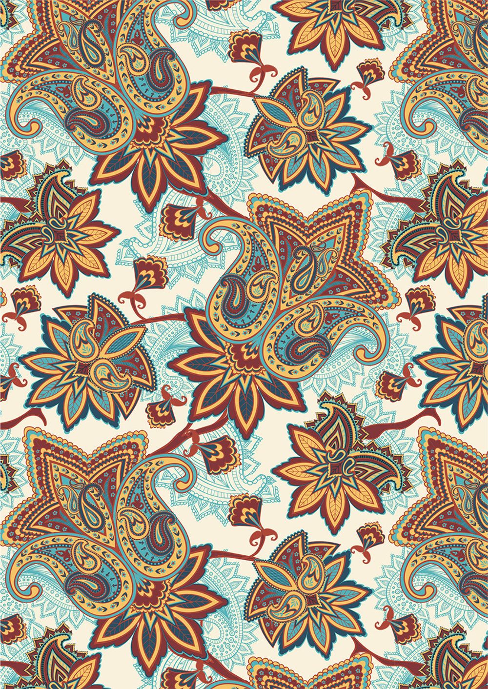 Ткань для пэчворка Peppy Сказочный восток, отрез 50х55 см, 146 г/м², СВ-04 белый, Peppy