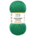 Пряжа Вязь Акриловая тонкая / уп.3 мот. по 100 г, 360 м, 490 темно-зеленый